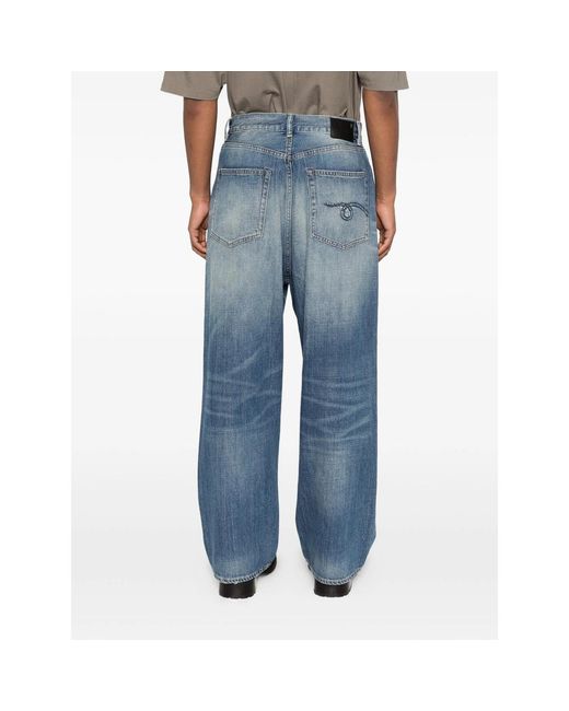 R13 Blue Wide Jeans for men