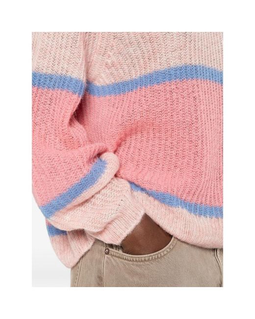 Closed Pink Striped Sweater