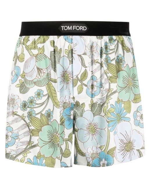 Tom Ford Green Floral Print Boxers for men