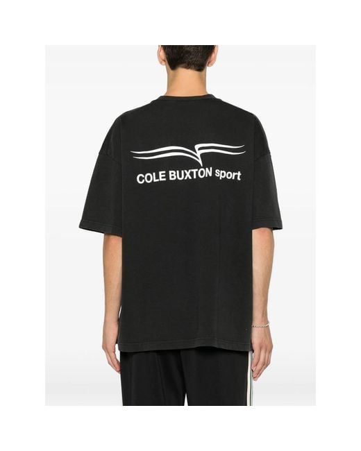 Cole Buxton Black Logo-Print Short-Sleeve T-Shirt for men
