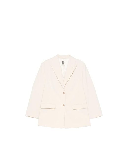 By Malene Birger Natural Adele Single-Breasted Peak-Lapels Blazer