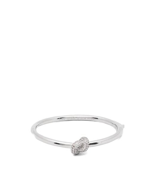 Kate Spade White Sailor's Knot Crystal-Embellished Bangle