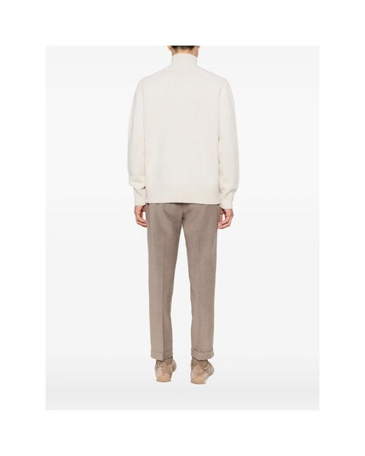 Soft Goat Natural Long-Sleeve Roll-Neck Sweater for men