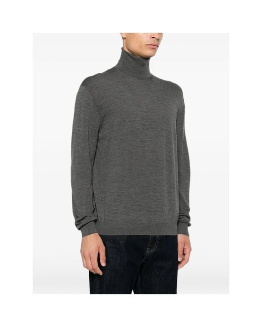 Malo Gray Roll-Neck Long-Sleeve Sweater for men