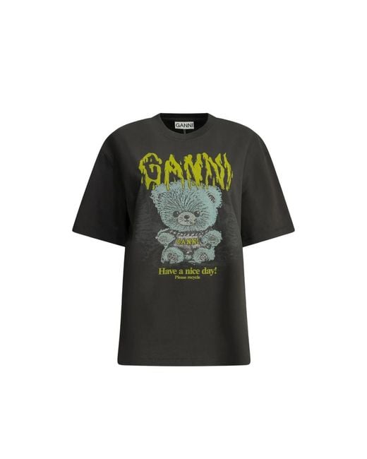 Ganni Green Heavy Cotton Jersey Forest Teddy