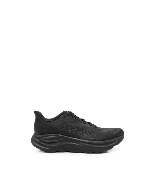 Hoka One One Black Clifton 11 Lace-Up Fastening Sneakers for men