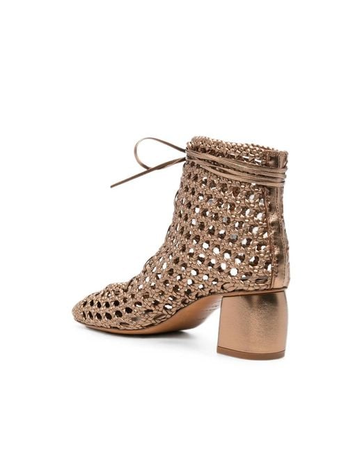 Forte_forte Brown Woven Lace-Up Ankle Boots