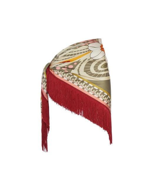 LaDoubleJ Pink Silk Square Scarf