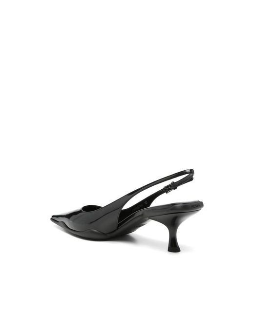 Prada Black Pointed-Toe Slingback Pumps