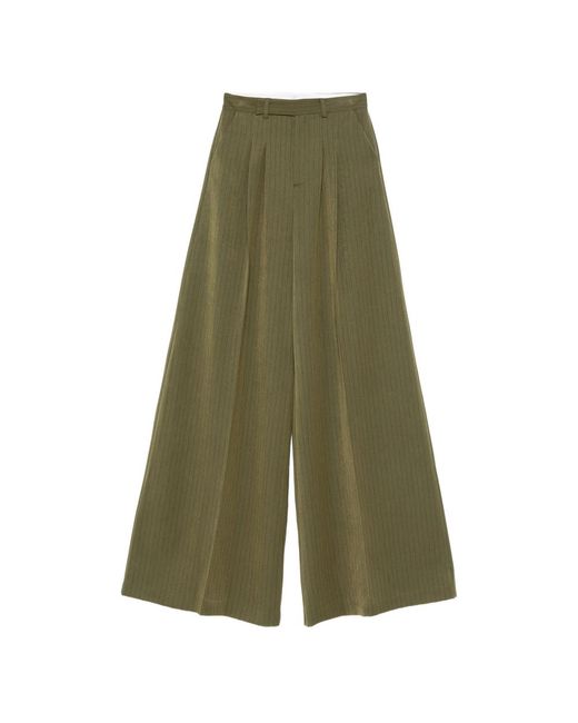 LE SULLY STUDIO Green Pleated Trousers