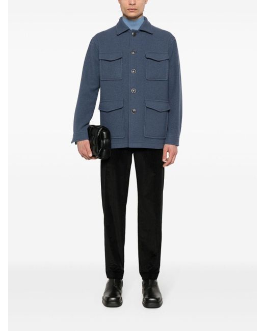 Tagliatore Blue Milton Wool-Blend Jacket for men