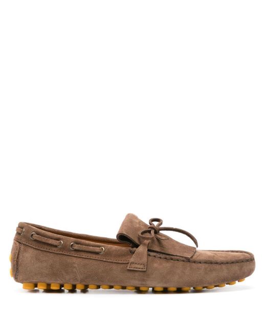 Doucal's Brown Suede Boat Shoes for men