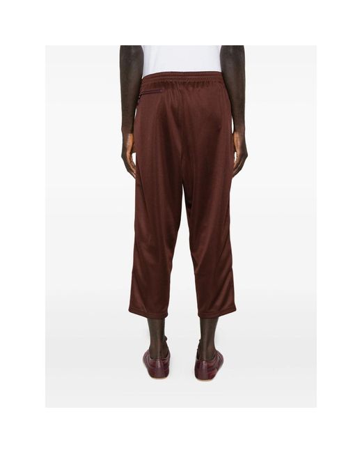 Needles Brown Side-Stripe Logo-Detail Pants for men