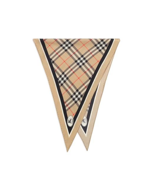 Burberry Metallic Check Knight-Stamp Silk Scarf for men