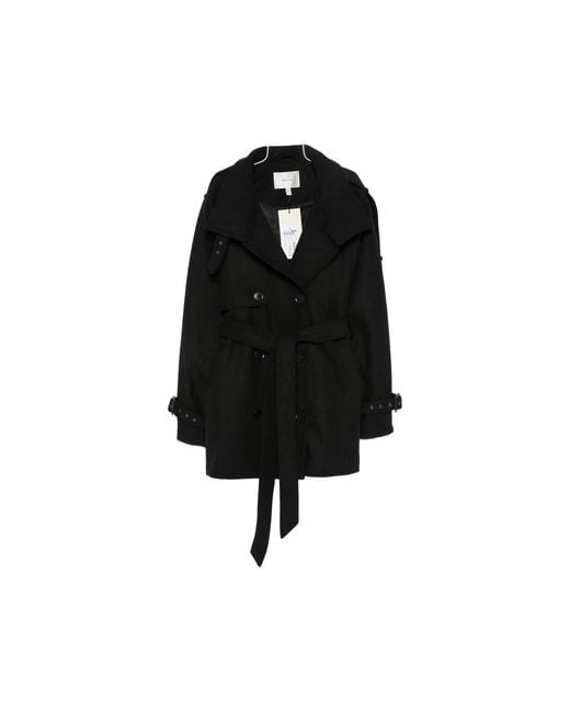 Gestuz Black Gzavic Double-Breasted Belted Coat