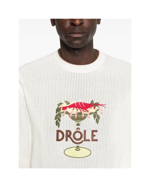 Drole de Monsieur White Maille Lobster Cup Sweater for men
