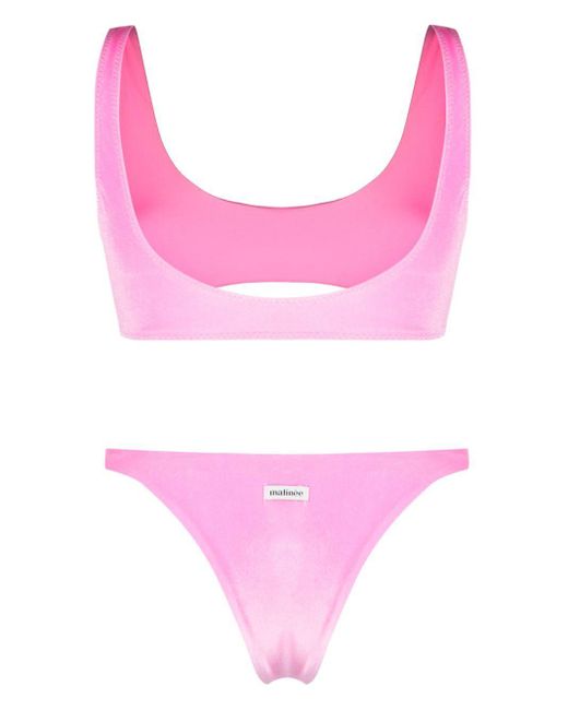 MATINEÉ Pink Cut-Out Velvet Bikini