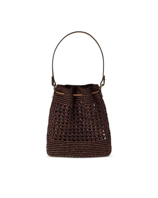 Miu Miu Miumiu Woven Fabric Mini-Bag in Brown | Lyst