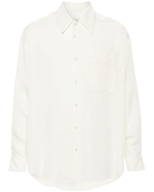 Lemaire White Double-Pocket Lyocell Shirt