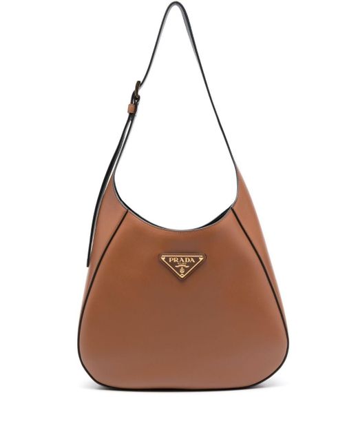 Prada Brown Cleo Medium Leather Shoulder Bag