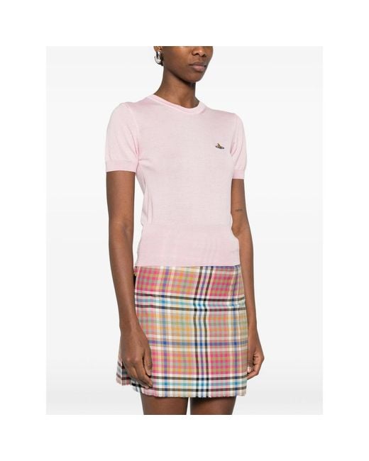Vivienne Westwood Pink Crew Neck Short Sleeve Sweater