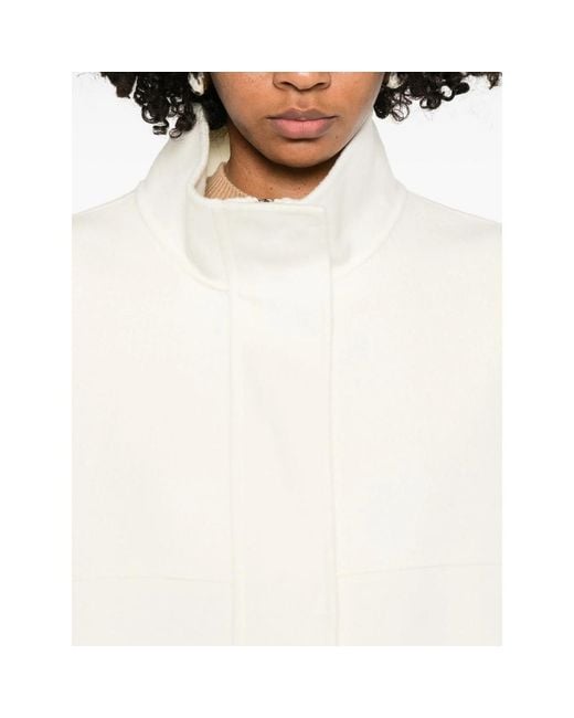 GLOX White High-Neck Panelled Jacket