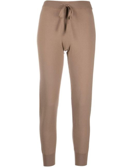 Brown gym and workout clothes Max Mara Activewear Womens Activewear Max Mara Elia Stretch Wool Blend Sweatpants in Beige gym and workout clothes 