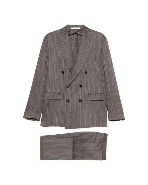 Tagliatore Gray Suits Brown, Neutral for men