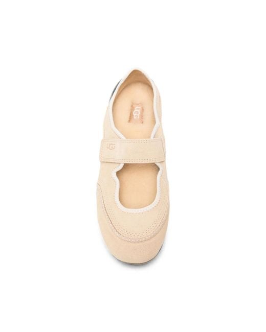Ugg Natural Mary Jane Touch-Strap Suede Ballet Flats