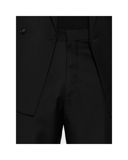 época Black Double-Breasted Peak-Lapel Suit for men