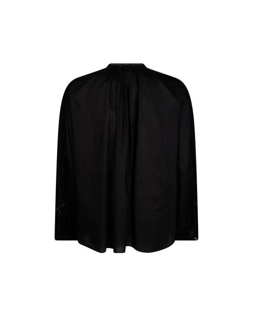 Forte_forte Black Bead-Embroidered Blouse