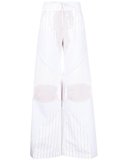 Off-White c/o Virgil Abloh White Striped Wide-leg Cotton Trousers