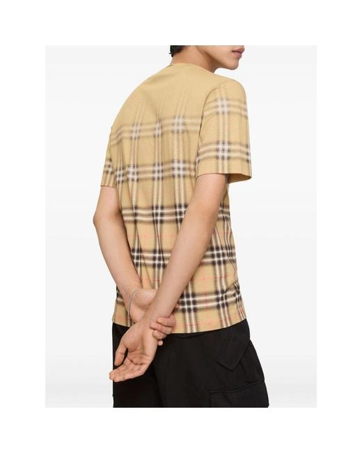 Burberry Natural Gradient Check Cotton T-Shirt for men