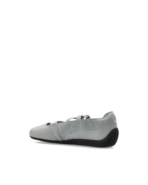 PUMA Gray Crocodile-Effect Buckle-Fastening Sneakers