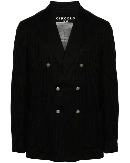 Circolo 1901 Black Double-Breasted Blazer for men