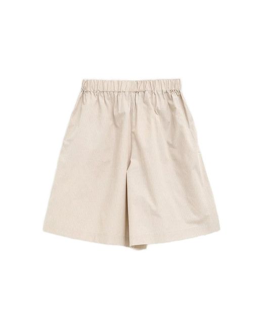 Baserange Natural Claude Striped Elasticated Shorts