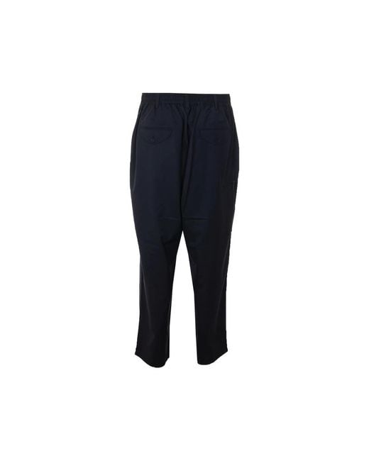 Y-3 Blue Drawstring Tapered Trousers for men