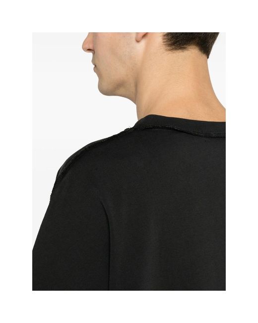 Stay Human On Earth White Raw-Edge Drop-Shoulder T-Shirt for men