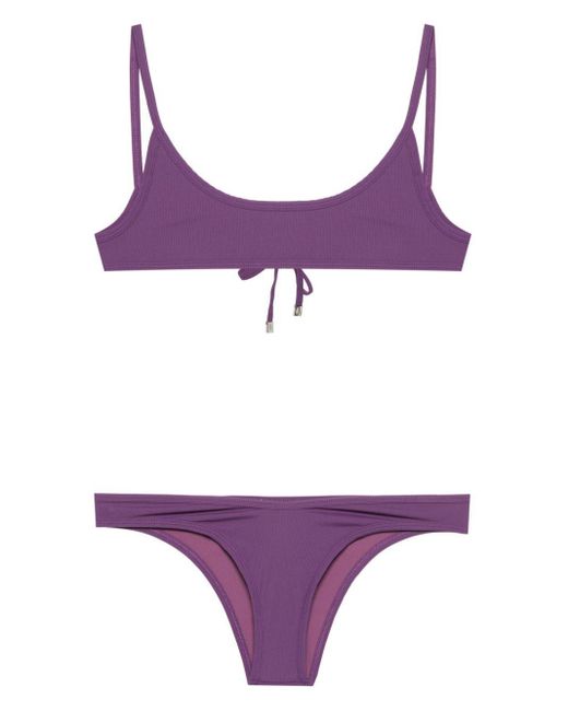 The Attico Purple Fine-Ribbed Bikini