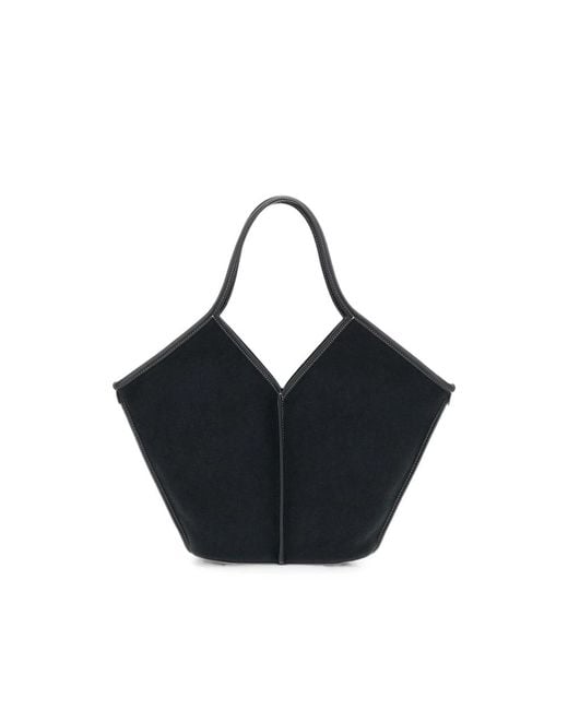 Hereu Black Calella Leather-Trim Tote Bag