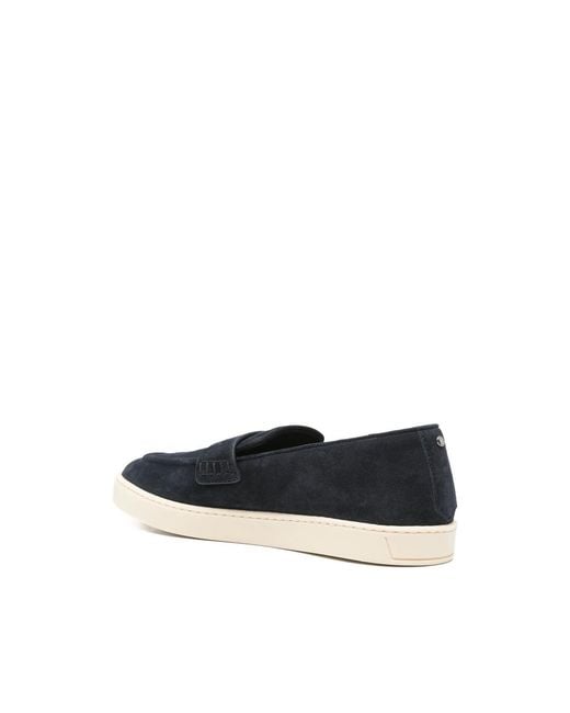 Canali Blue Loafers Calf Leather for men