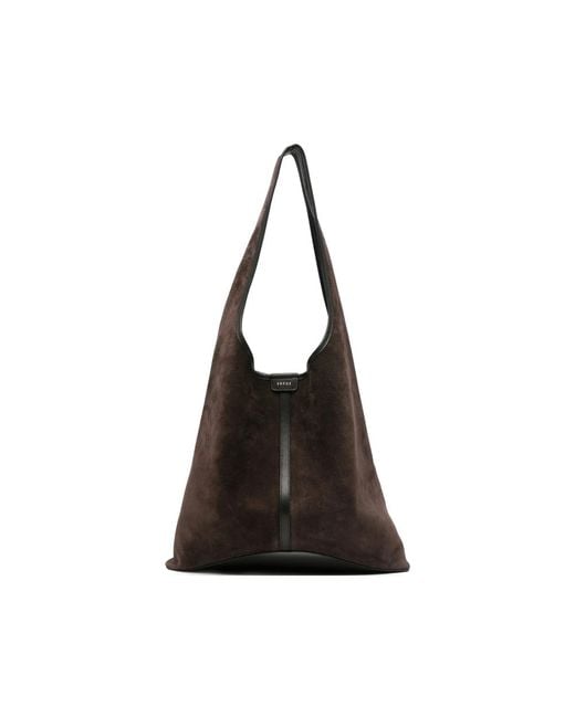 Soeur Black Delice Suede Leather Tote Bag
