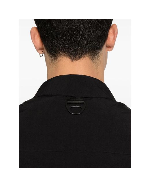 JG1 Black Zip-Fastening Shirt Jacket for men