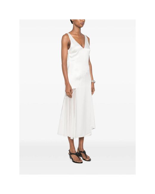 Sir White Ingrid Lace-Trim Midi Dress