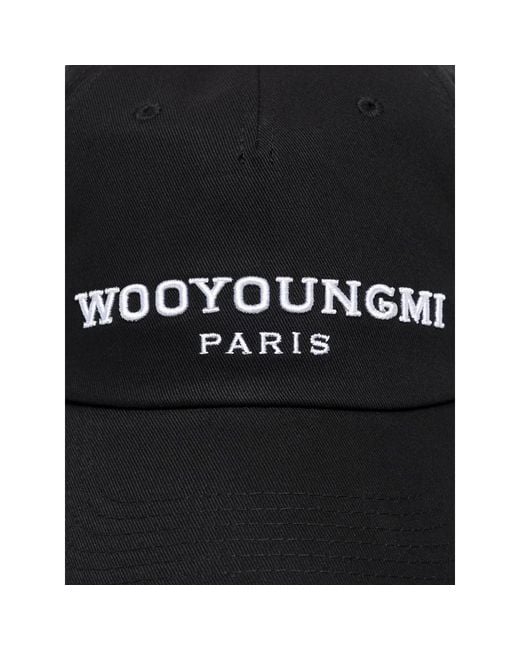 Wooyoungmi Black Embroidered-Logo Baseball Cap for men