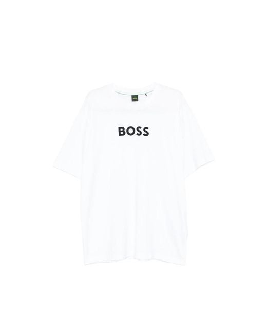 Boss White Logo T-Shirt for men