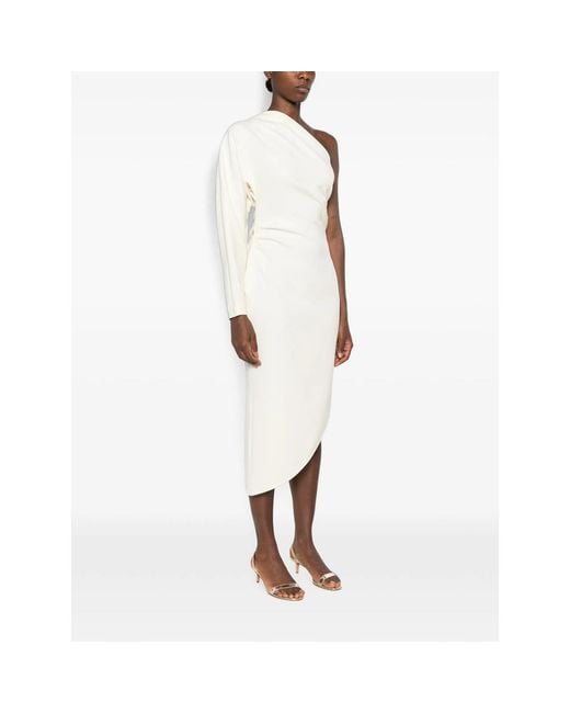 FEDERICA TOSI White One-Shoulder Draped Asymmetric Dress