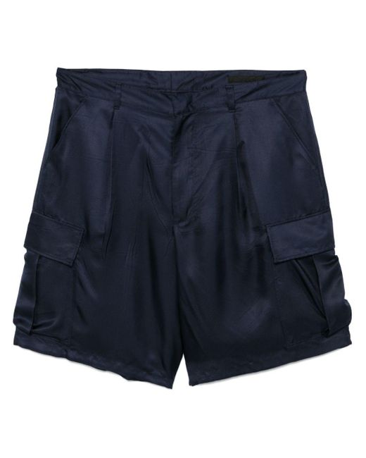 Prada Silk Cargo Shorts in Blue for Men Lyst UK