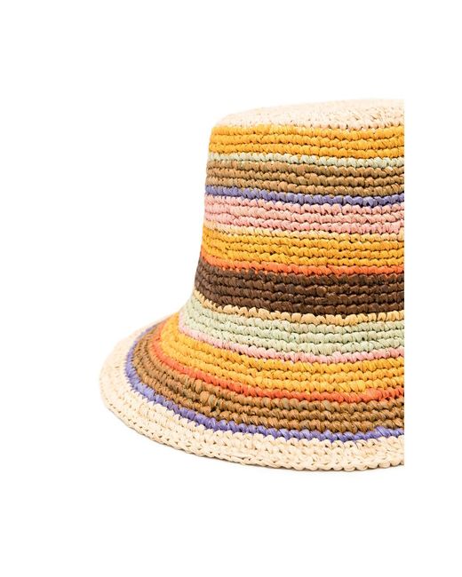 Zimmermann Natural Stripe-Pattern Bucket Hat