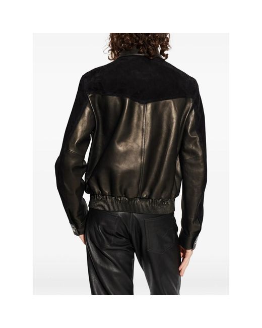Versace Black Greca-Embossed Panelled Jacket for men